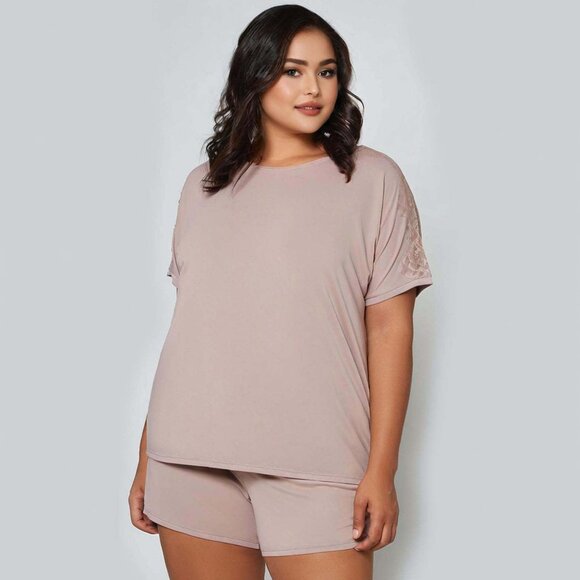 Soft Pajama Set with Pockets Womens Plus Size 1X Blush Color Loungewear - Picture 3 of 10